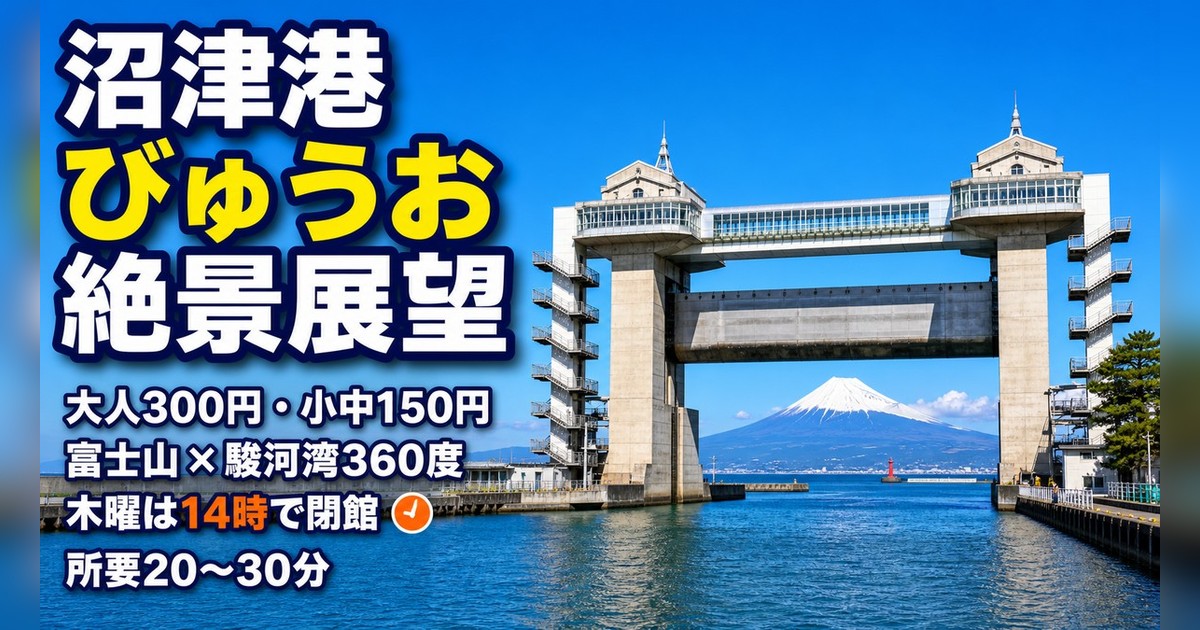 沼津港大型展望水門びゅうお｜地上30mの絶景！料金・営業時間・夜景ガイド