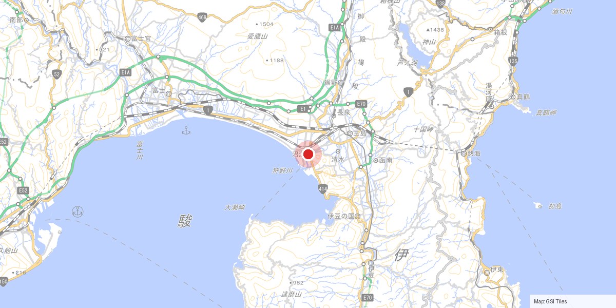 沼津市 のおおまかな位置図